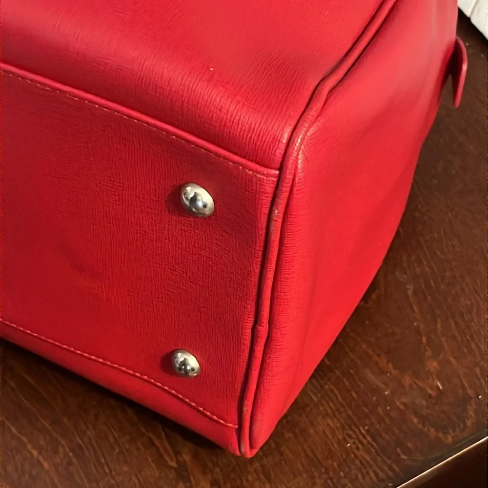 Authentic New Furla Elena Medium Leather Satchel Bag and Wallet in Ruby Red EUC